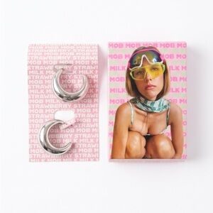 ✨ STRAWBERRY MILK MOB "Georgias" Hoops - Silver ✨